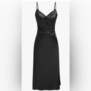 Elegant Black Satin Dress